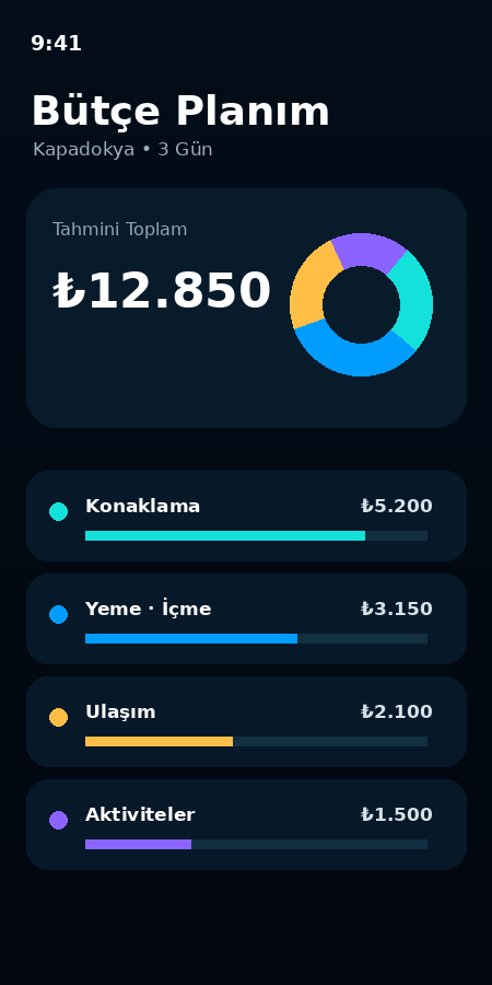 Rotaen bütçe ekranı